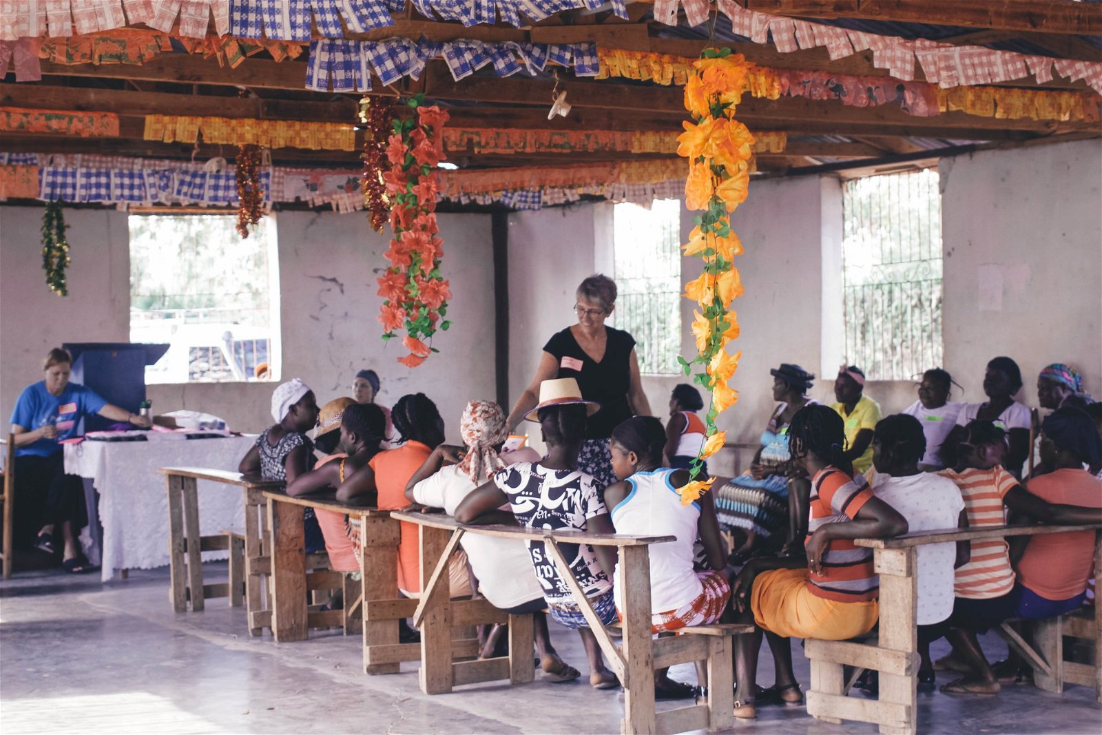 woman teaching kids at church